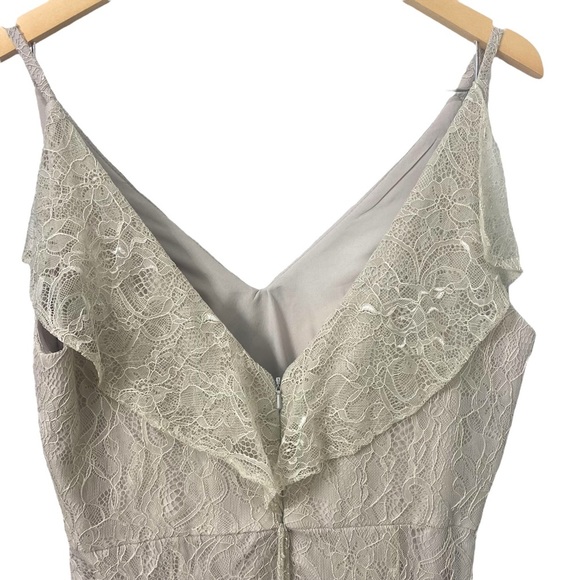 Jenny Yoo Oyster (Pearl-Colored) Florentine Lace Formal Gown Size 10 - Picture 6 of 8